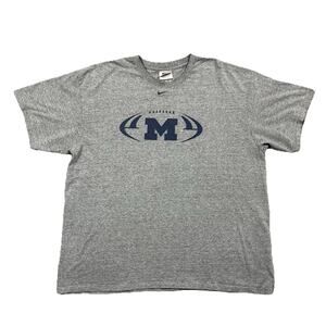Nike Team Michigan Wolverines Big Ten Football T Shirt Gray XL Vintage